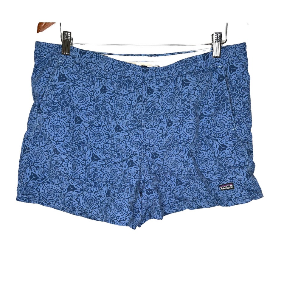 Vintage Patagonia Baggies Blue Printed athletic Shorts pocket size large
